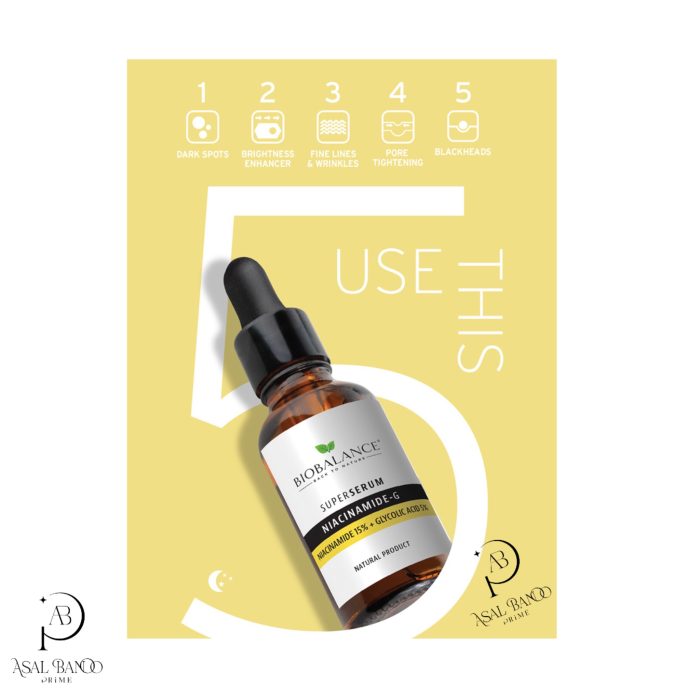 بیوبالانس سرم صورت نیاسینامید- Biobalance SUPER SERUM Niacinamide – G - تصویر 3