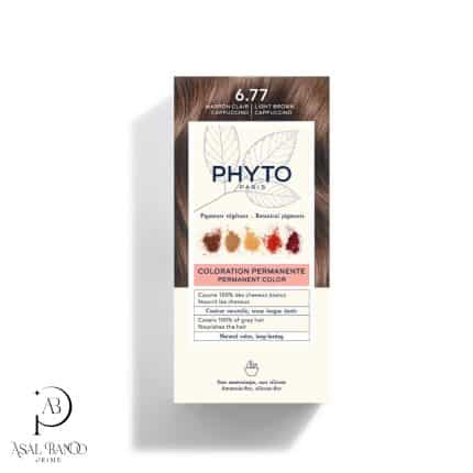 فیتو رنگ موی قهوه ای کاپوچینویی  شماره 6.77 بدون آمونیاک   – Phyto  Coloration Permanente Light Brown Cappuccino Color